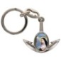 Porte-cles en metal en forme d ancre H. 4 cm avec une resine. Differents Saints