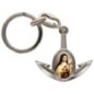 Porte-cles en metal en forme d ancre H. 4 cm avec une resine. Differents Saints