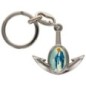 Porte-cles en metal en forme d ancre H. 4 cm avec une resine. Differents Saints