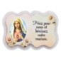 Magnet en bois H. 5 x 7 cm, avec prière pour la maison et résine de