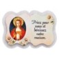 Magnet en bois H. 5 x 7 cm, avec prière pour la maison et résine de