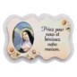 Magnet en bois H. 5 x 7 cm, avec prière pour la maison et résine de