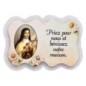 Magnet en bois H. 5 x 7 cm, avec prière pour la maison et résine de