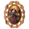 Plaque auto en bois d olivier hauteur 3 cm avec resine. Disponible avec differents Saints.