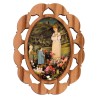 Plaque auto en bois d olivier hauteur 3 cm avec resine. Disponible avec differents Saints.