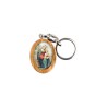 Porte-clés en bois d olivier H- 3-8 cm avec résine couleur des saints-