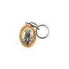 Porte-clés en bois d olivier H- 3-8 cm avec résine couleur des saints-