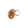 Porte-clés en bois d olivier H- 3-8 cm avec résine couleur des saints-