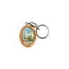 Porte-clés en bois d olivier H- 3-8 cm avec résine couleur des saints-