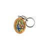 Porte-clés en bois d olivier H- 3-8 cm avec résine couleur des saints-