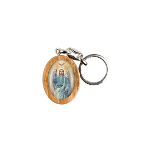 Porte-clés en bois d'olivier H- 3-8 cm avec résine couleur des saints-