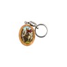 Porte-clés en bois d olivier H- 3-8 cm avec résine couleur des saints-