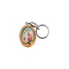 Porte-clés en bois d olivier H- 3-8 cm avec résine couleur des saints-