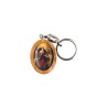 Porte-clés en bois d olivier H- 3-8 cm avec résine couleur des saints-