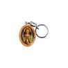Porte-clés en bois d olivier H- 3-8 cm avec résine couleur des saints-