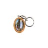 Porte-clés en bois d olivier H- 3-8 cm avec résine couleur des saints-