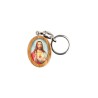 Porte-clés en bois d olivier H- 3-8 cm avec résine couleur des saints-