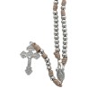 Chapelet du combat en métal sur lacet avec croix du combat médaille saint Benoît avec notice explicative, livré en sachet.