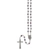 Chapelet sur chaine avec grains a facettes en semi-cristal -Oslash- 7 mm et croix avec Christ- Existe de differentes couleurs-