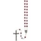 Chapelet sur chaine avec grains a facettes en semi-cristal -Oslash- 7 mm et croix avec Christ- Existe de differentes couleurs-