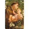 Carte priere plastifiee avec poincon dore imitation medaille H.8.5 x 5.4 cm, plusieurs saints.