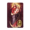 Carte priere plastifiee avec poincon dore imitation medaille H.8.5 x 5.4 cm, plusieurs saints.