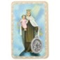 Carte médaille en métal avec prière, plastifiée – 8,5 x 5,4 cm. plusieurs saints.