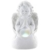 Ange assis en prière avec un cœur lumière tournante- Hauteur 9 cm