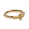 Dizainier bague en métal doré avec croix en relief (largeur 7 mm) – Disponible en 3 tailles