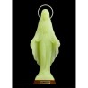 Statue fluorescente moulee de la Vierge Miraculeuse, Hauteur 29 cm.
