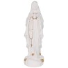 Statue resine et poudre de marbre blanc avec des touches doree de ND Lourdes. Livree en boite. Differentes tailles.
