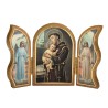 Triptyque religieux avec dorure à chaud – Format 9 x 13 cm, plusieurs saints.