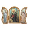 Triptyque religieux avec dorure à chaud – Format 9 x 13 cm, plusieurs saints.