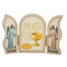 Triptyque religieux avec dorure à chaud – Format 9 x 13 cm, plusieurs saints.