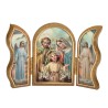 Triptyque religieux avec dorure à chaud – Format 9 x 13 cm, plusieurs saints.