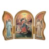 Triptyque religieux avec dorure à chaud – Format 9 x 13 cm, plusieurs saints.