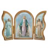 Triptyque religieux avec dorure à chaud – Format 9 x 13 cm, plusieurs saints.