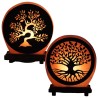 Lampe sel de l´Himalaya forme ronde Ø 15 cm, decor 3D, livree en boite avec cordon et ampoule. Plusieurs modeles