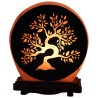 Lampe sel de l´Himalaya forme ronde Ø 15 cm, decor 3D, livree en boite avec cordon et ampoule. Plusieurs modeles