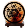 Lampe sel de l´Himalaya forme ronde Ø 15 cm, decor 3D, livree en boite avec cordon et ampoule. Plusieurs modeles