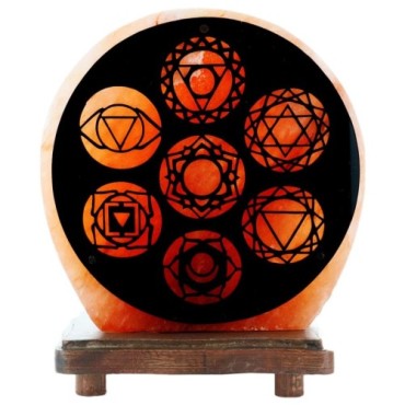 Lampe sel de l´Himalaya forme ronde Ø 15 cm, decor 3D, livree en boite avec cordon et ampoule. Plusieurs modeles