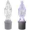 Lumignon blanc a piles avec éclairage LED, représentant la V Miraculeuse en cristal, H. 21 cm (2 piles LR14 incluses).